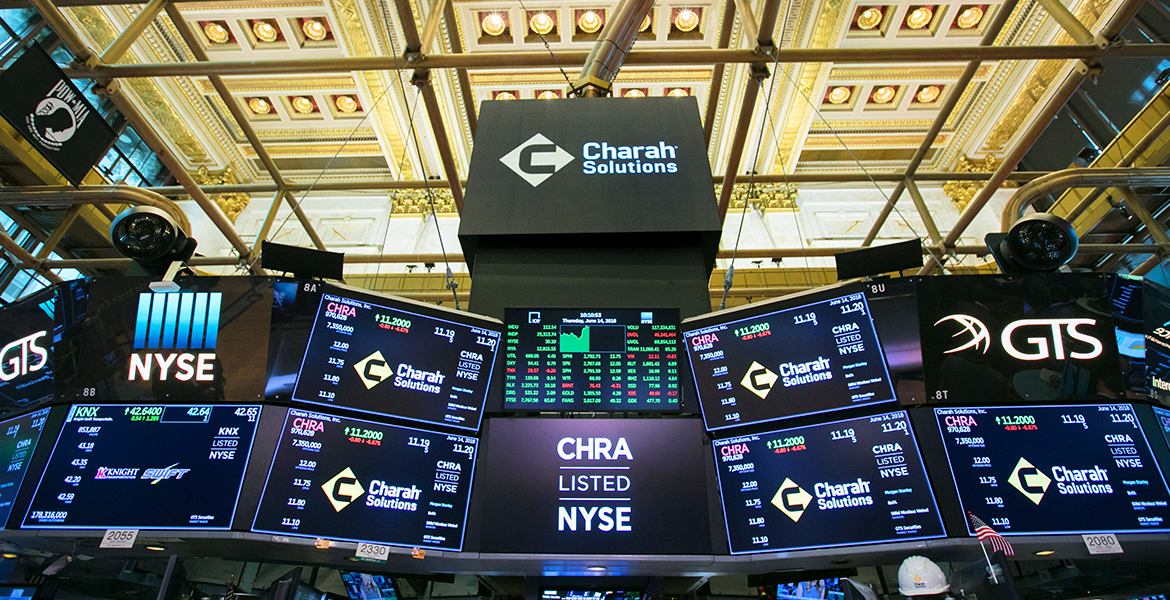 Charah Solutions at the New York Stock Exchange on the day of their initial public offering
