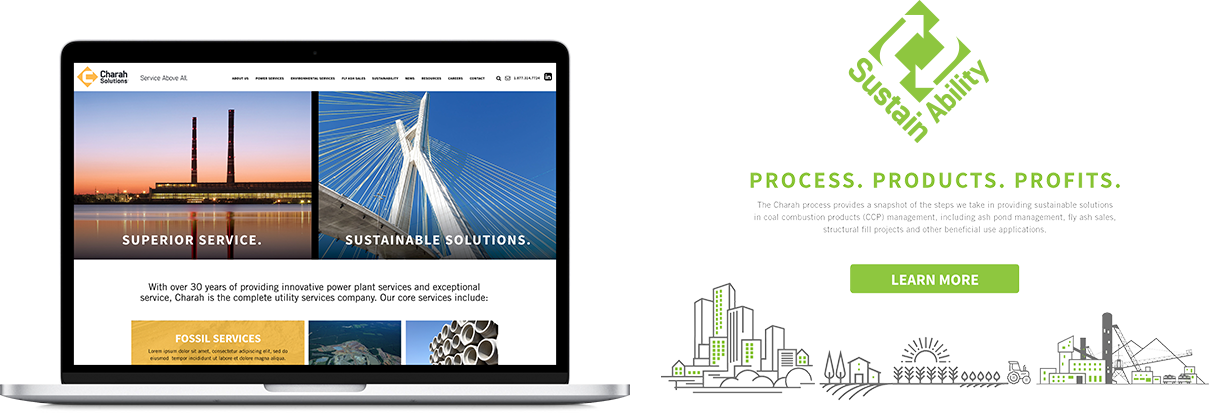 Charah Solutions website image including sustainability message