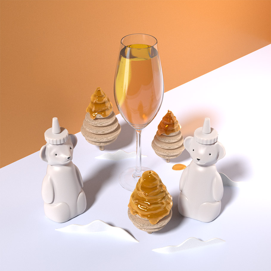 CGI Image of Honey Drink 