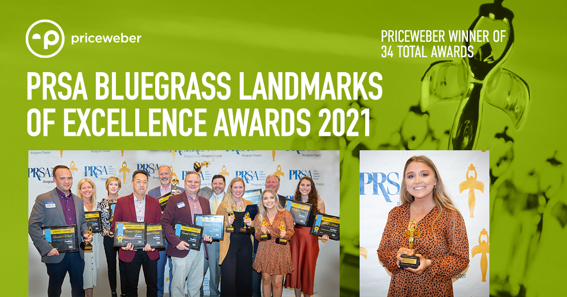 2021 PRSA Landmarks of Excellence Awards PriceWeber graphic