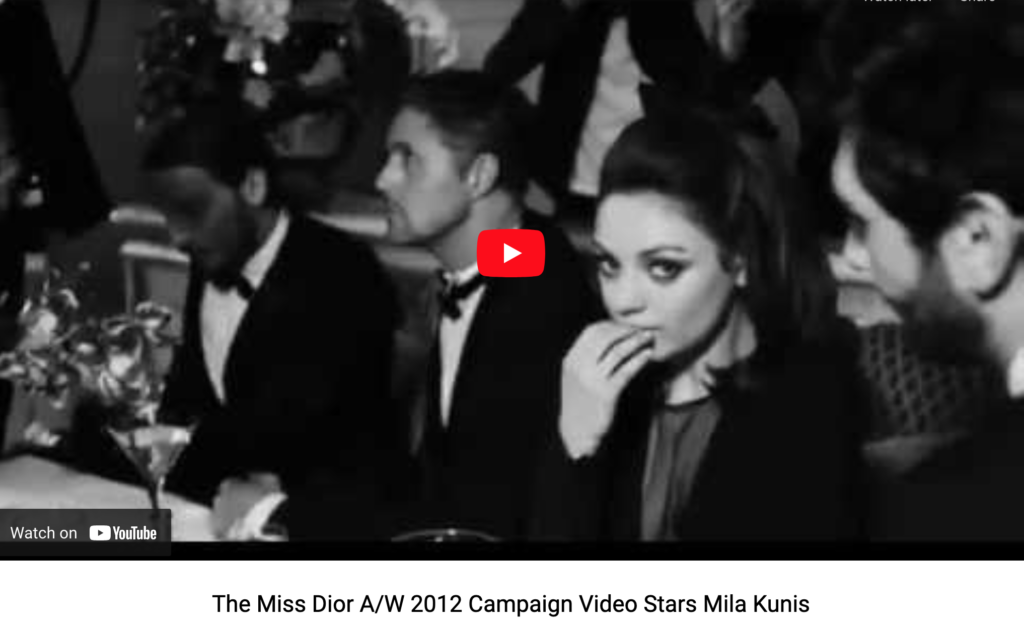 Miss Dior A/W 2012 Campaign Video Staring Mila Kunis