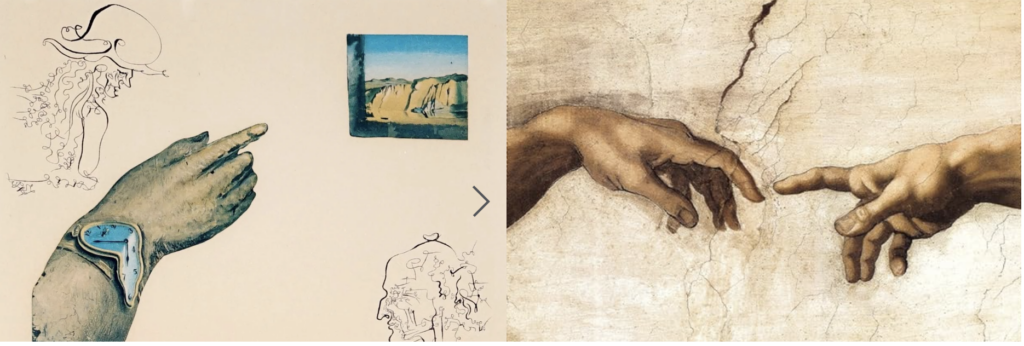 Michelangelo hand vs Dali Hand