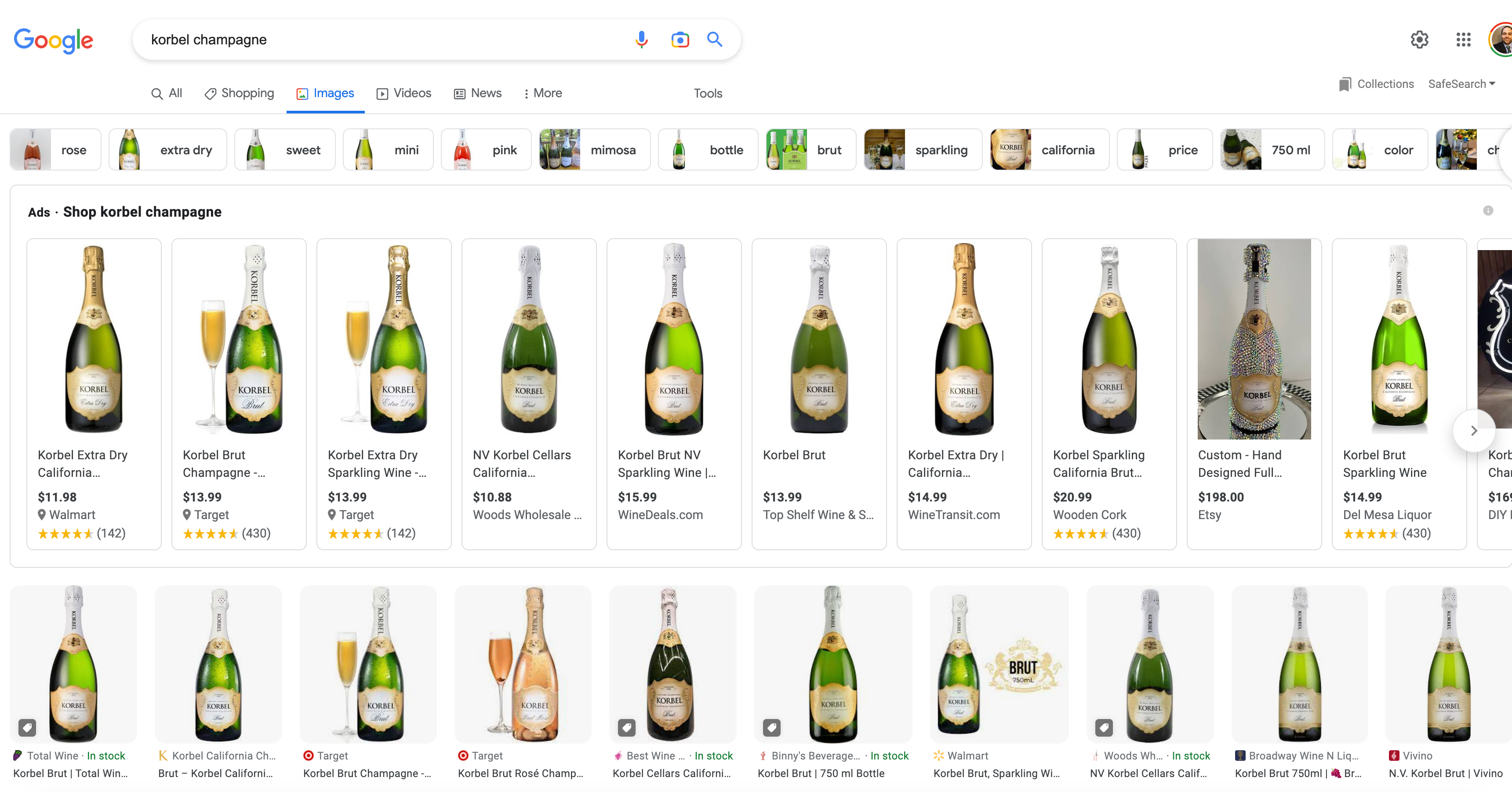 Google image search results for "korbel champagne"