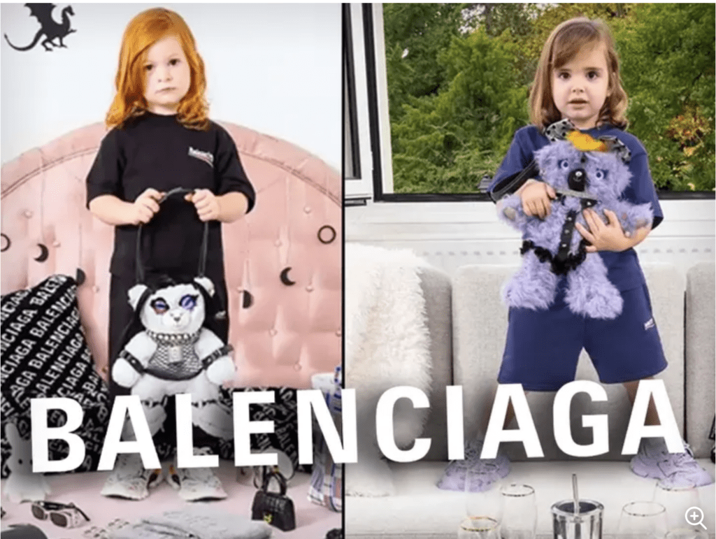 Controversial Balenciaga print ad featuring children holding stuffed animals