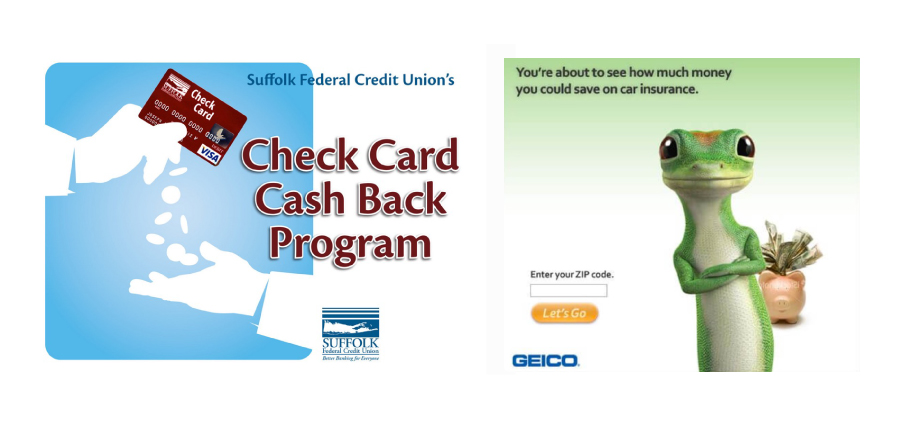 Ads showing cash back