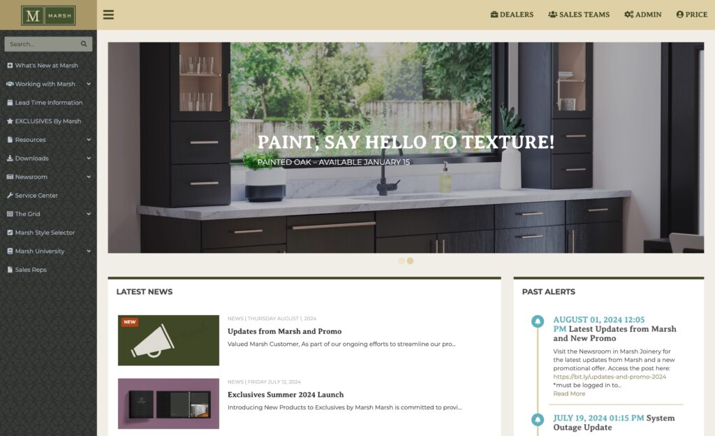 Marsh Joinery Online Dealer Portal