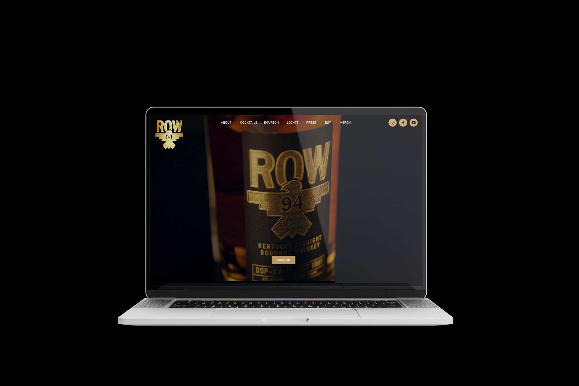 ROW 94 e-commerce website displayed on a laptop mockup