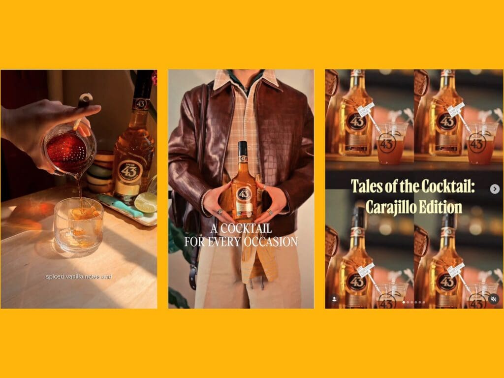 Collage of Licor 43 creator content