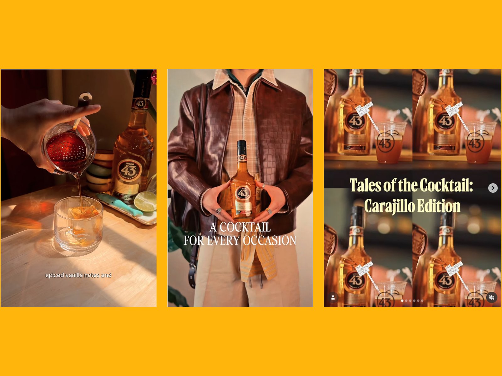 Collage of Licor 43 creator content